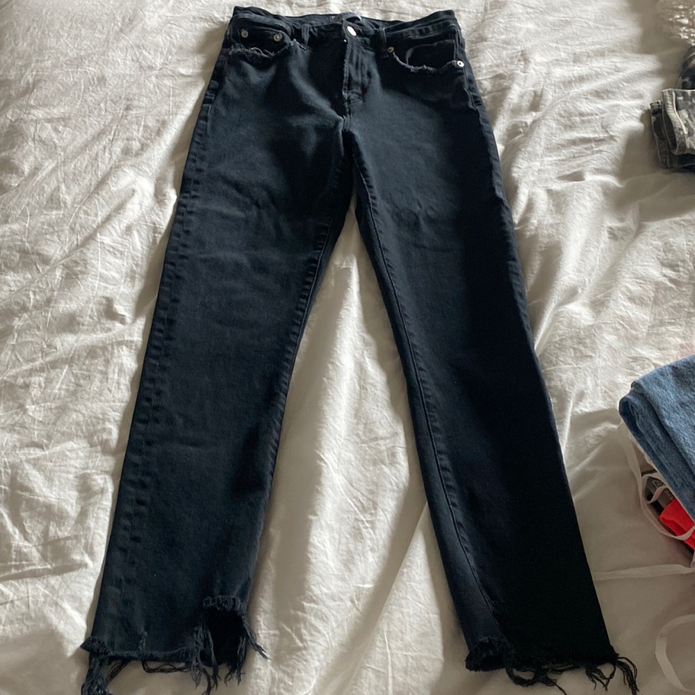 AGOLDE Toni Mid-Rise Slim-Fit Ankle Distressed-Hem Jeans, Size 27